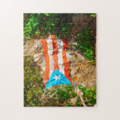 Amerikaanse vlag Puerto Rico. Legpuzzel (Verticaal)