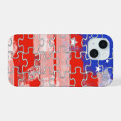 amerikaanse vlag puzzel iPhone 15 case (Achterkant horizontaal)