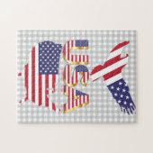 Amerikaanse vlag Puzzle American Eagle Legpuzzel (Horizontaal)