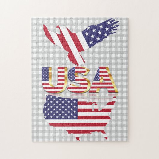 Amerikaanse vlag Puzzle American Eagle Legpuzzel (Verticaal)