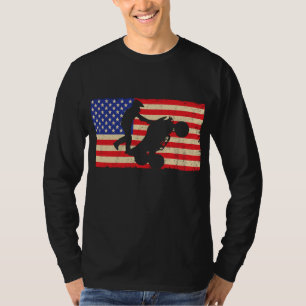 Amerikaanse vlag Quad ATV Wheelie Bike Rider Cool  T-shirt