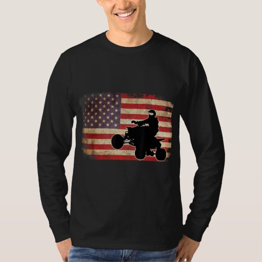 Amerikaanse Vlag Quad Bike Four Wheeler Gift T-shirt (Voorkant)