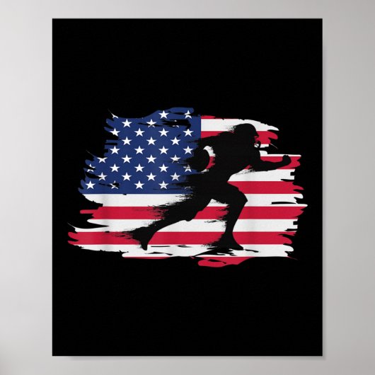 Amerikaanse vlag Quarterback Football Poster (Voorkant)