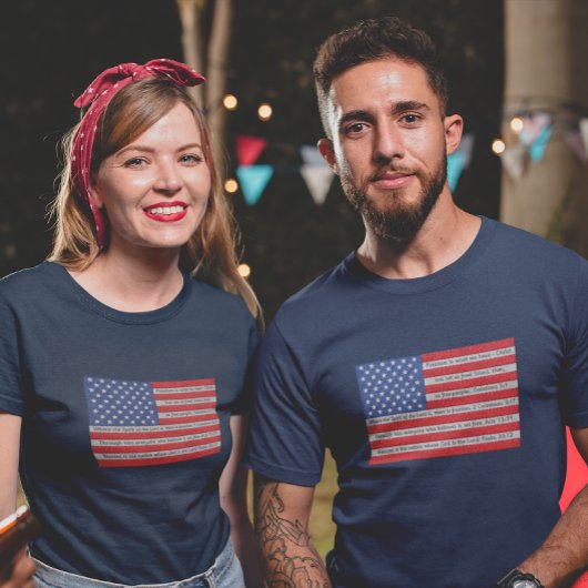 Amerikaanse vlag quilt bijbel vers t-shirt