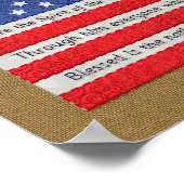 Amerikaanse vlag Quilt Bijbel Verse Burlap Poster (Hoek)