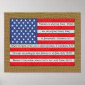 Amerikaanse vlag Quilt Bijbel Verse Burlap Poster (Voorkant)