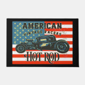 Amerikaanse vlag  Racers Hot Rod Car Front Deurmat (Voorkant)