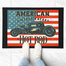 Amerikaanse vlag  Racers Hot Rod Car Front