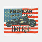 Amerikaanse vlag  Racers Hot Rod Car Medium Fleece Deken (Voorkant (Horizontaal))