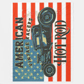 Amerikaanse vlag  racers warmloperauto fleece deken (Voorkant)