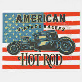 Amerikaanse vlag  racers warmloperauto fleece deken (Voorkant (Horizontaal))