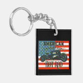 Amerikaanse vlag  racers warmloperauto  sleutelhanger (Voorkant Links)