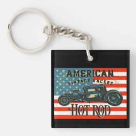 Amerikaanse vlag  racers warmloperauto  sleutelhanger