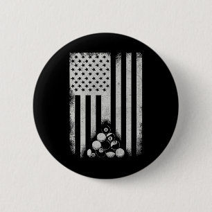 Amerikaanse Vlag Rack Pool biljartspeler Billia Ronde Button 5,7 Cm