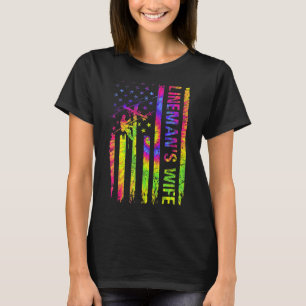 Amerikaanse Vlag Rad Lineman's vrouw elektrische C T-shirt