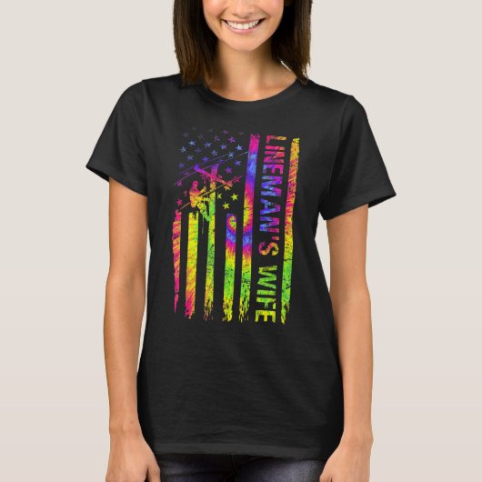 Amerikaanse Vlag Rad Lineman's vrouw elektrische C T-shirt (Voorkant)