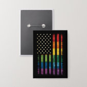 Amerikaanse Vlag Rainbow Pride Gay Lesbian LGBTQ Button (Voorkant / Achterkant)