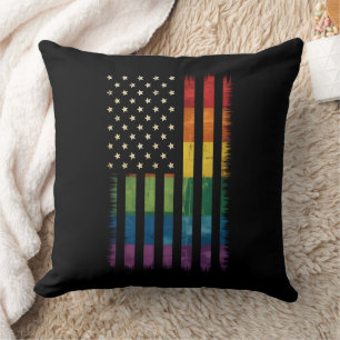 Amerikaanse Vlag Rainbow Pride Gay Lesbian LGBTQ Kussen