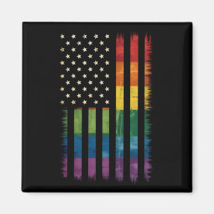 Amerikaanse Vlag Rainbow Pride Gay Lesbian LGBTQ Magneet