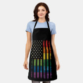 Amerikaanse Vlag Rainbow Pride Gay Lesbian LGBTQ Schort (Gedragen)