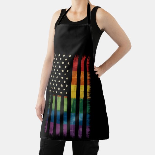 Amerikaanse Vlag Rainbow Pride Gay Lesbian LGBTQ Schort (Insitu)
