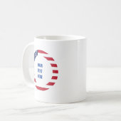Amerikaanse vlag rand met aangepaste tekst koffiemok (Voorkant links)