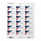 Amerikaanse Vlag Rand Retouradreslabel Etiket (Full Sheet)