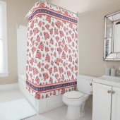 Amerikaanse vlag Random Pattern Red White Blue Douchegordijn (In situ)