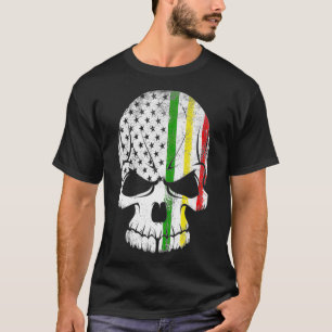 Amerikaanse vlag Rasta Reggae Skull T-shirt
