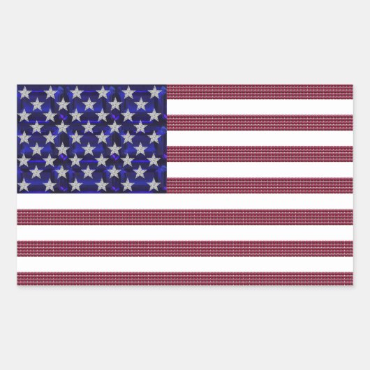 Amerikaanse vlag rechthoekige sticker (Voorkant)