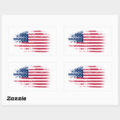 Amerikaanse vlag rechthoekige sticker (Vel)
