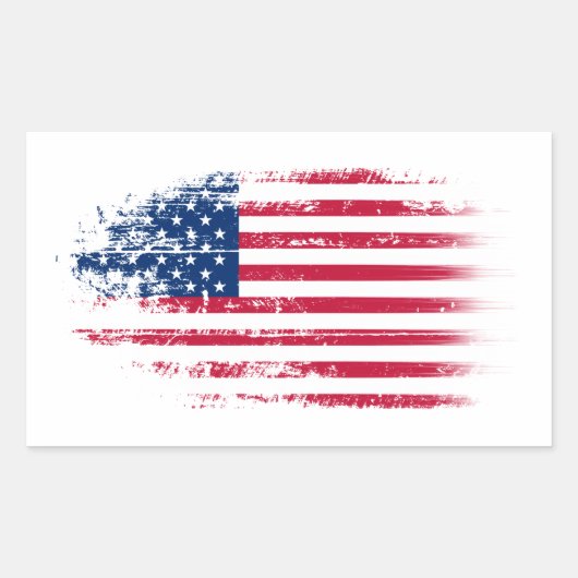 Amerikaanse vlag rechthoekige sticker (Voorkant)