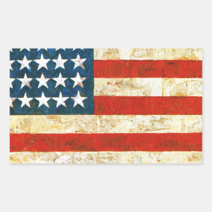 Amerikaanse vlag rechthoekige sticker