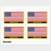 Amerikaanse vlag rechthoekige sticker (Vel)