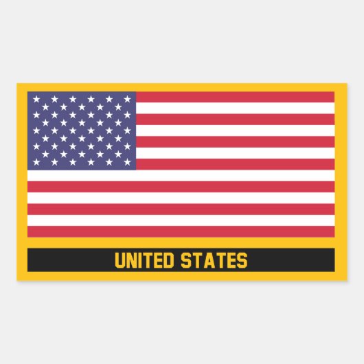 Amerikaanse vlag rechthoekige sticker (Voorkant)