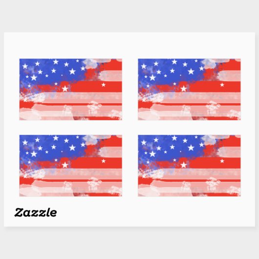 Amerikaanse vlag rechthoekige sticker (Vel)