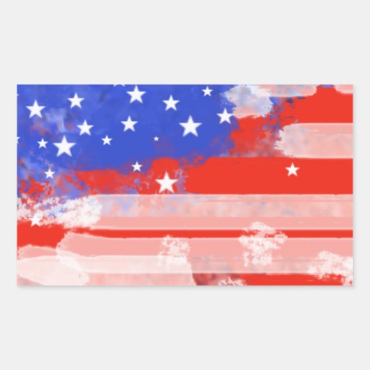 Amerikaanse vlag rechthoekige sticker (Voorkant)