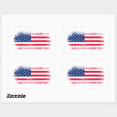 Amerikaanse vlag rechthoekige sticker (Vel)