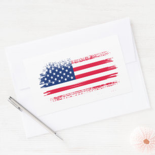 Amerikaanse vlag rechthoekige sticker