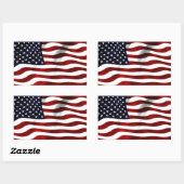 Amerikaanse vlag rechthoekige sticker (Vel)