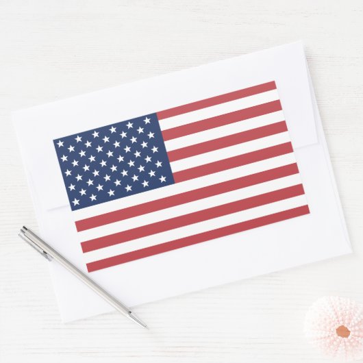 Amerikaanse vlag rechthoekige sticker (Envelop)