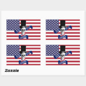 Amerikaanse vlag rechthoekige sticker (Vel)