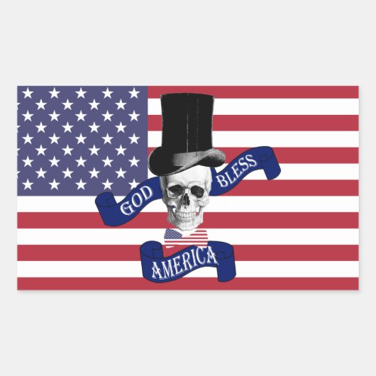 Amerikaanse vlag rechthoekige sticker (Voorkant)