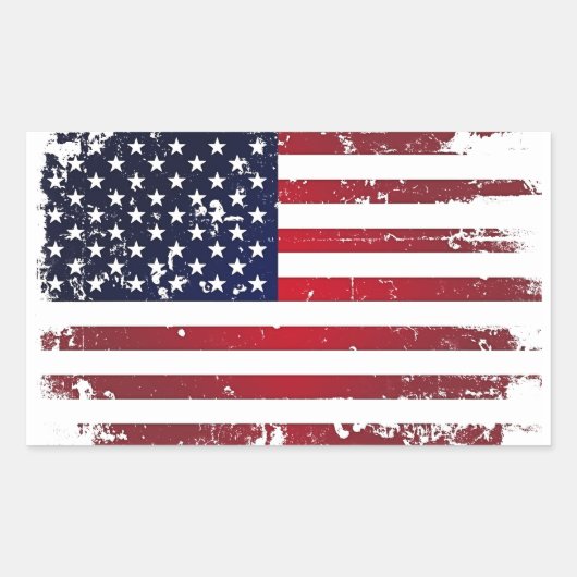 Amerikaanse vlag rechthoekige sticker (Voorkant)