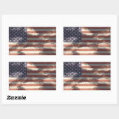 Amerikaanse vlag rechthoekige sticker (Vel)