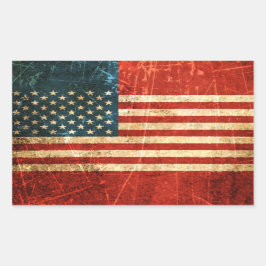-Amerikaanse vlag Rechthoekige Sticker