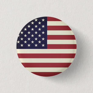 Amerikaanse vlag Red en Blue Ronde Button 3,2 Cm