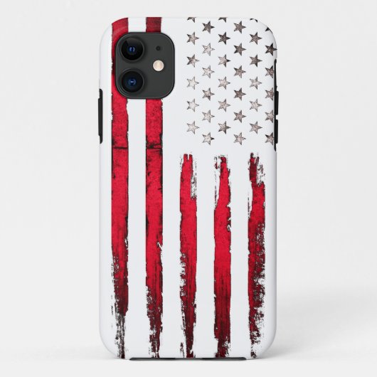 Amerikaanse vlag Red Grunge Case-Mate iPhone Case (Achterkant)