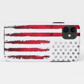 Amerikaanse vlag Red Grunge Case-Mate iPhone Case (Achterkant (horizontaal))