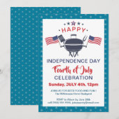 Amerikaanse vlag Red White Blue 4 van JULY BBQ Par Kaart (Voorkant / Achterkant)